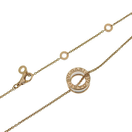 B-zero1 Necklace in 18K Pink Gold and PG White Ceramic