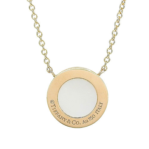 TWO Mother of Pearl Circle Pendant in 18K Mother of Pearl and Pink Gold