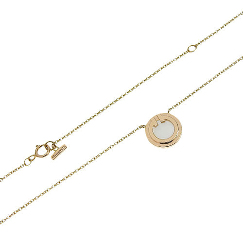 18K 珍珠母贝和玫瑰金两枚珍珠母贝圆形吊坠