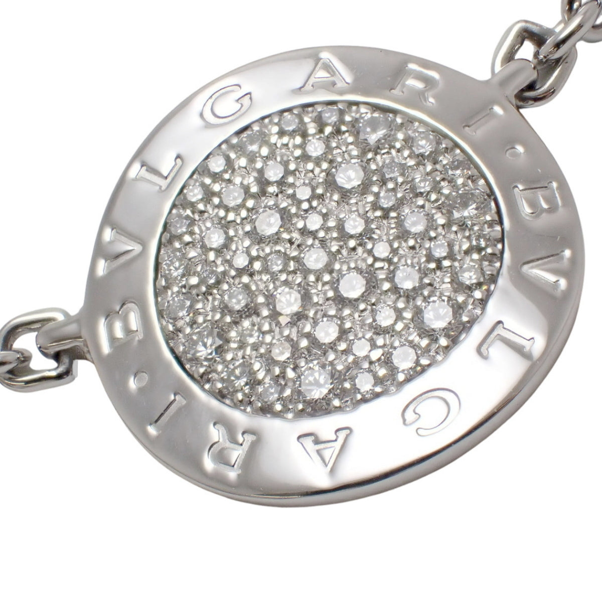 BVLGARI BVLGARI Pavé Necklace Diamond/Onyx K18 White Gold WG