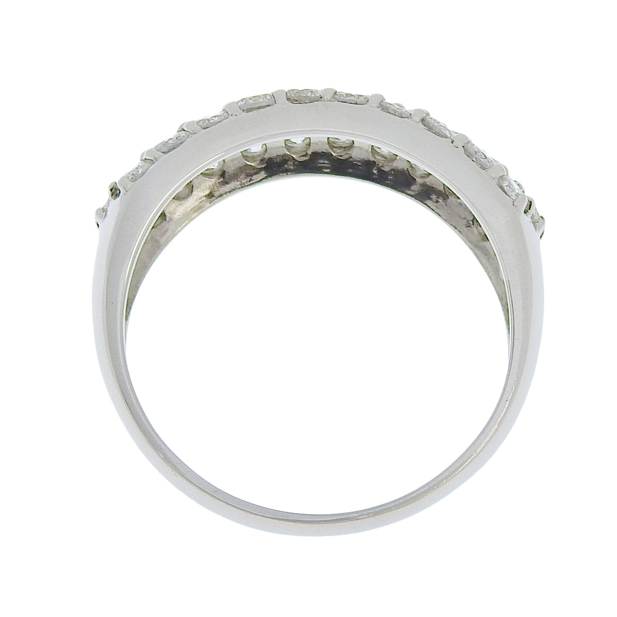 Half Pave Diamond Ring D1.00 Pt900 Platinum