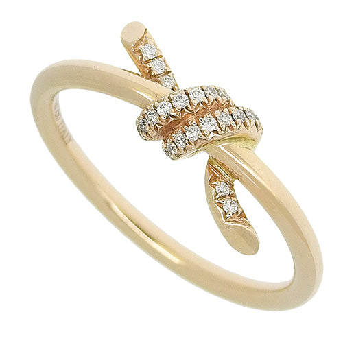 Knot ring with diamonds in 18K pink gold and PG