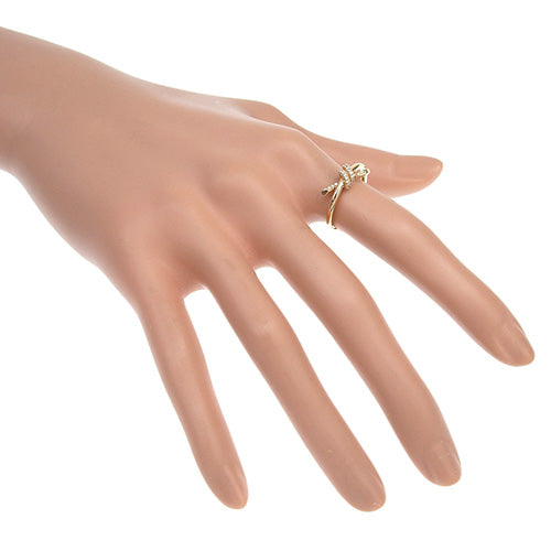 Knot ring with diamonds in 18K pink gold and PG