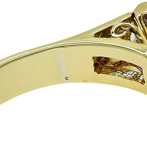 18K 黄金 (YG) 翡翠钻石戒指