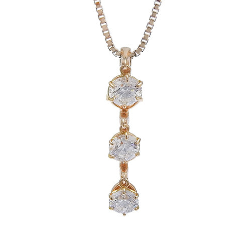 Diamond necklace D1.00 K18 pink gold PG