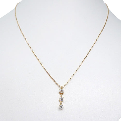 Diamond necklace D1.00 K18 pink gold PG