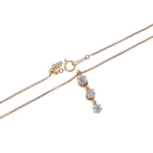 Diamond necklace D1.00 K18 pink gold PG