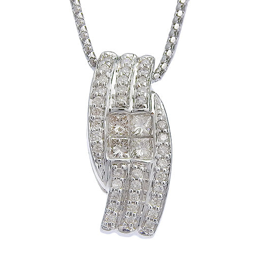 Diamond necklace D0.75 K18 white gold WG