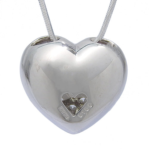 Pavé Diamond Heart Necklace D1.00 K18 White Gold WG