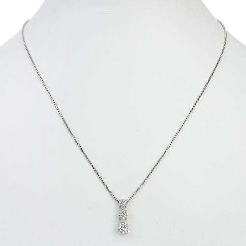 3P Diamond Necklace D1.003/D0.03 Pt850 Platinum Pt900 Platinum