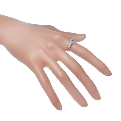 Tourmaline and Diamond Ring, T0.71/D0.08, Pt900 Platinum