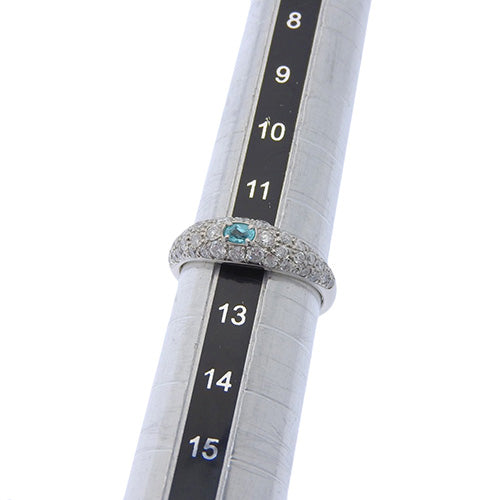 Tourmaline and Diamond Ring, T0.71/D0.08, Pt900 Platinum