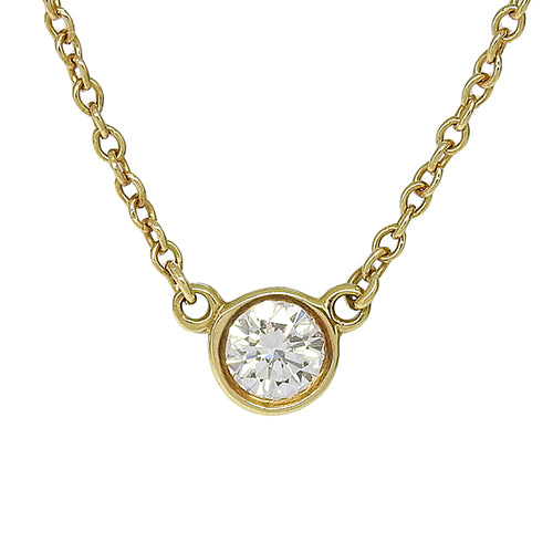 18K 黄金按码单颗钻石吊坠