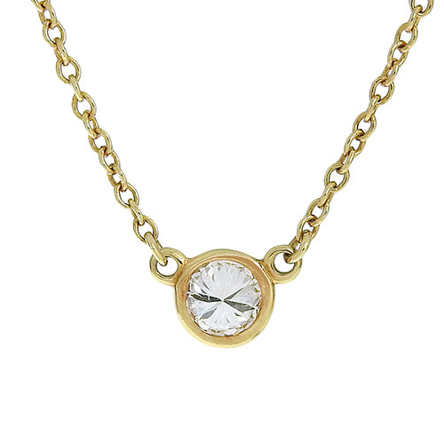 18K 黄金按码单颗钻石吊坠