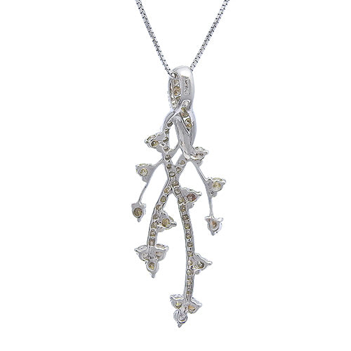 Branch motif diamond necklace D1.00 K18 white gold WG