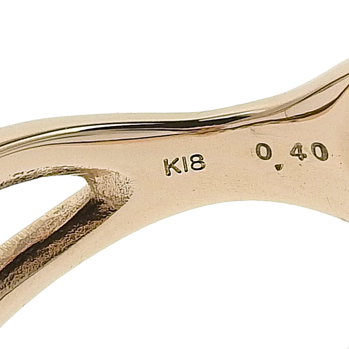 双钻戒指 D0.40 K18 粉红金 PG 花