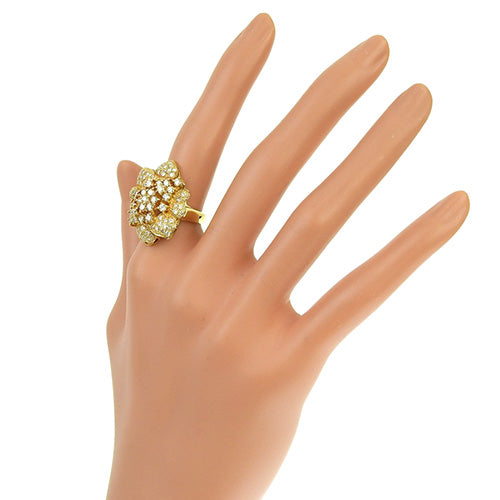 Diamond Flower Ring D1.81 K18 Yellow Gold YG