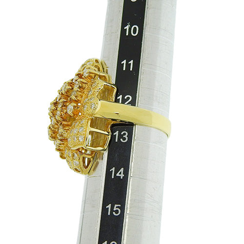 Diamond Flower Ring D1.81 K18 Yellow Gold YG