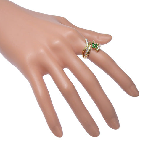 Garnet and Diamond Flower Ring D0.31/G0.30 in 18K Yellow Gold (YG)