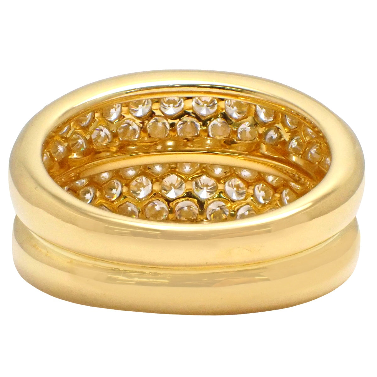 Double Mimi Ring with Diamonds in 18K Yellow Gold (YG)