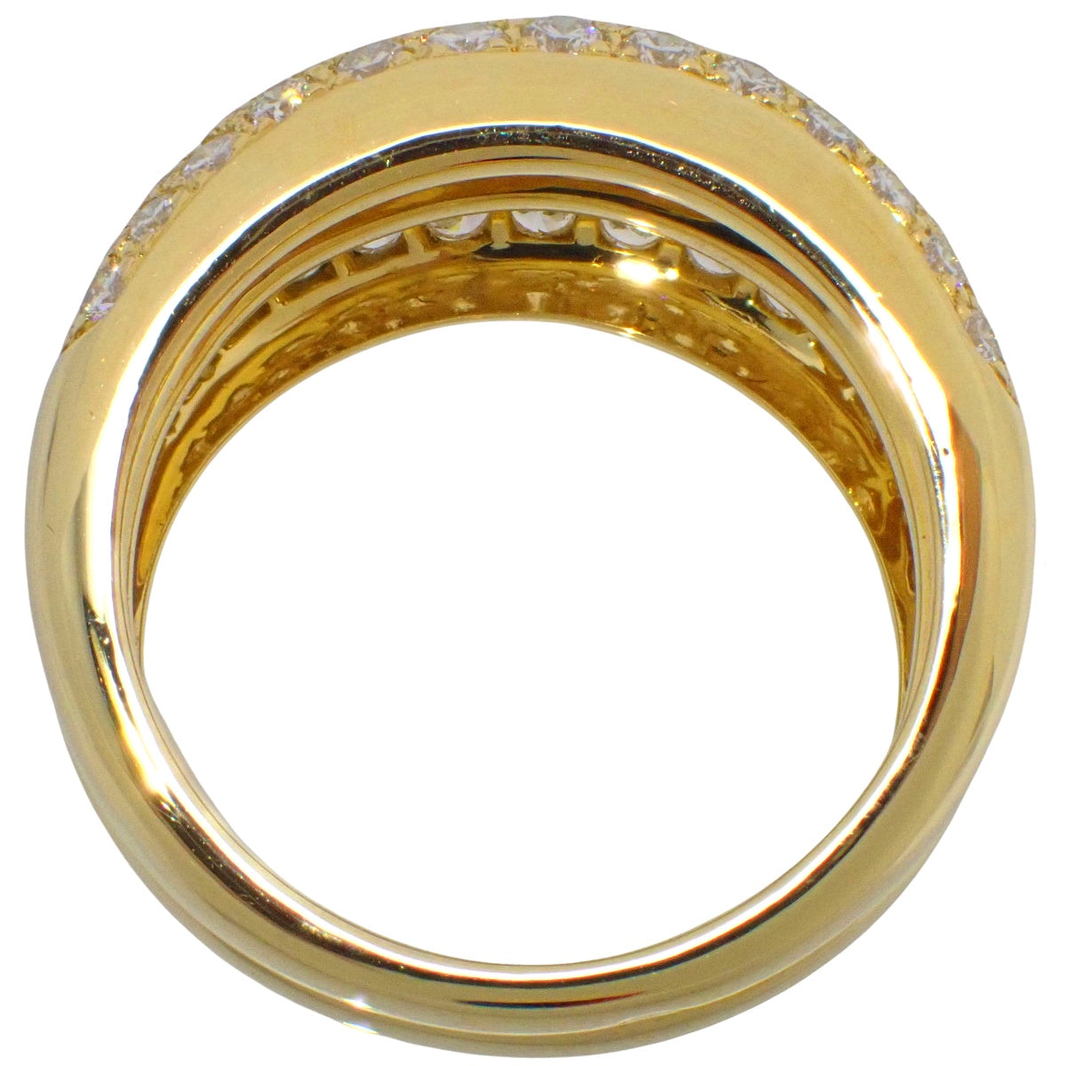 Double Mimi Ring with Diamonds in 18K Yellow Gold (YG)
