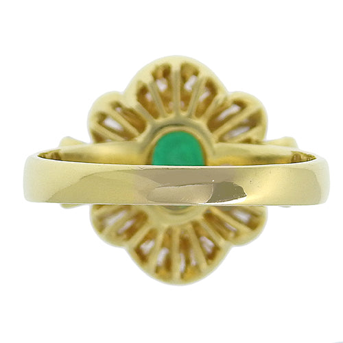 Emerald and Diamond Ring E1.32/D0.67 K18 Yellow Gold YG