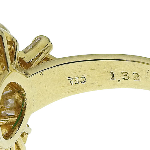 Emerald and Diamond Ring E1.32/D0.67 K18 Yellow Gold YG