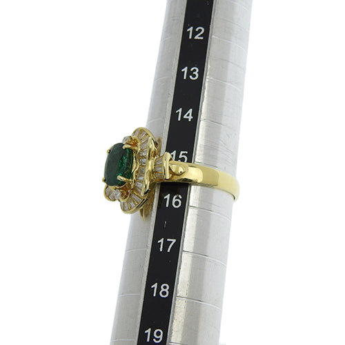 Emerald and Diamond Ring E1.32/D0.67 K18 Yellow Gold YG