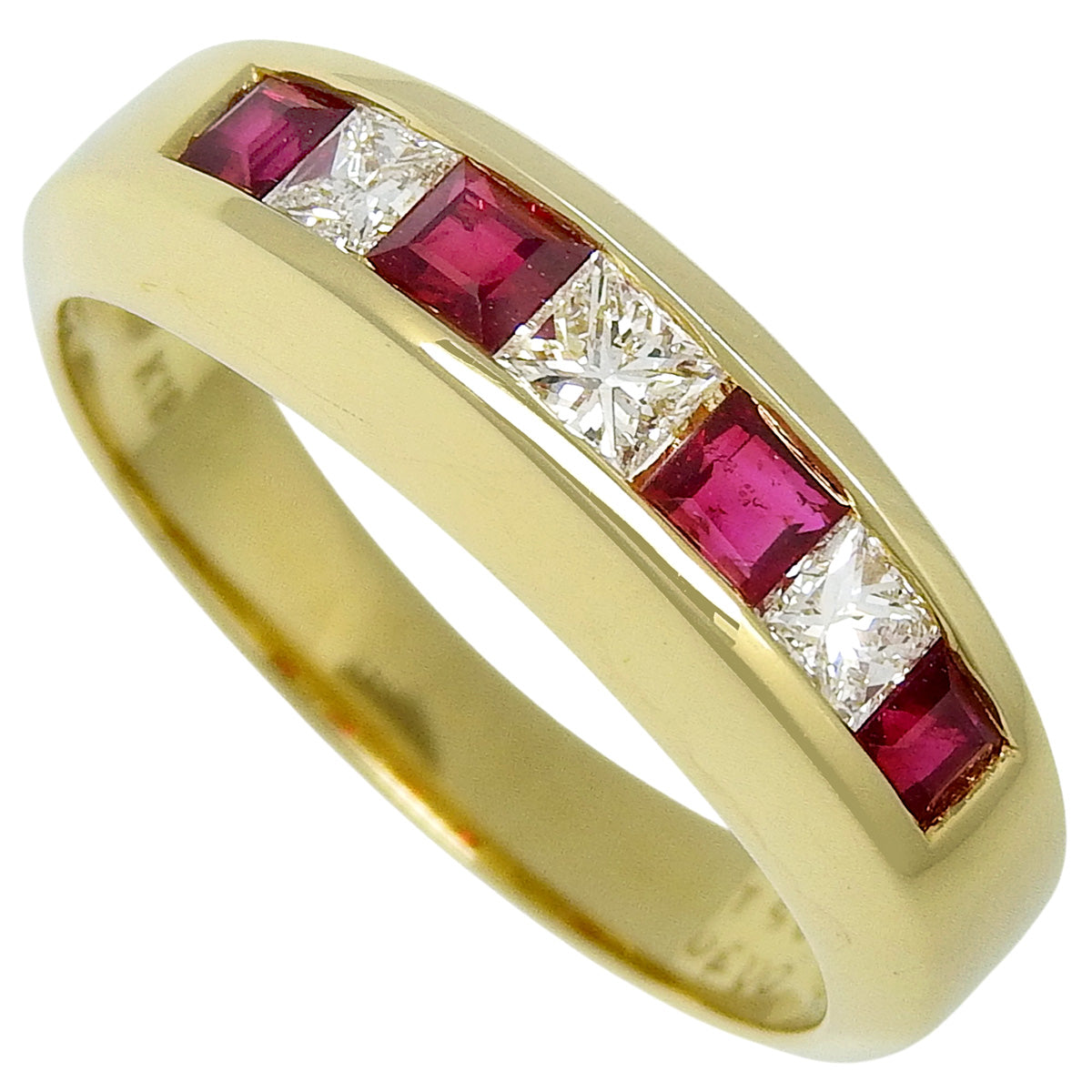 ルビー ダイヤモンド リング R0.51/D0.30 K18 イエローゴールド YG