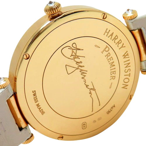 PRNQMP36RR001 Premiere Moon Phase PG/Alligator Quartz White Diamond Bezel