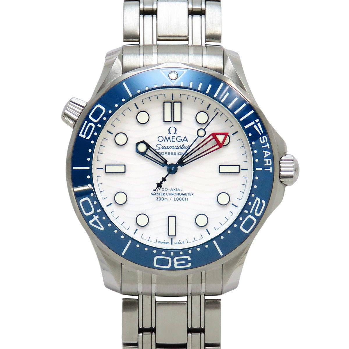 210.30.42.20.04.002 海马系列300米潜水表 不锈钢 自动上链 白色 美洲杯特别版