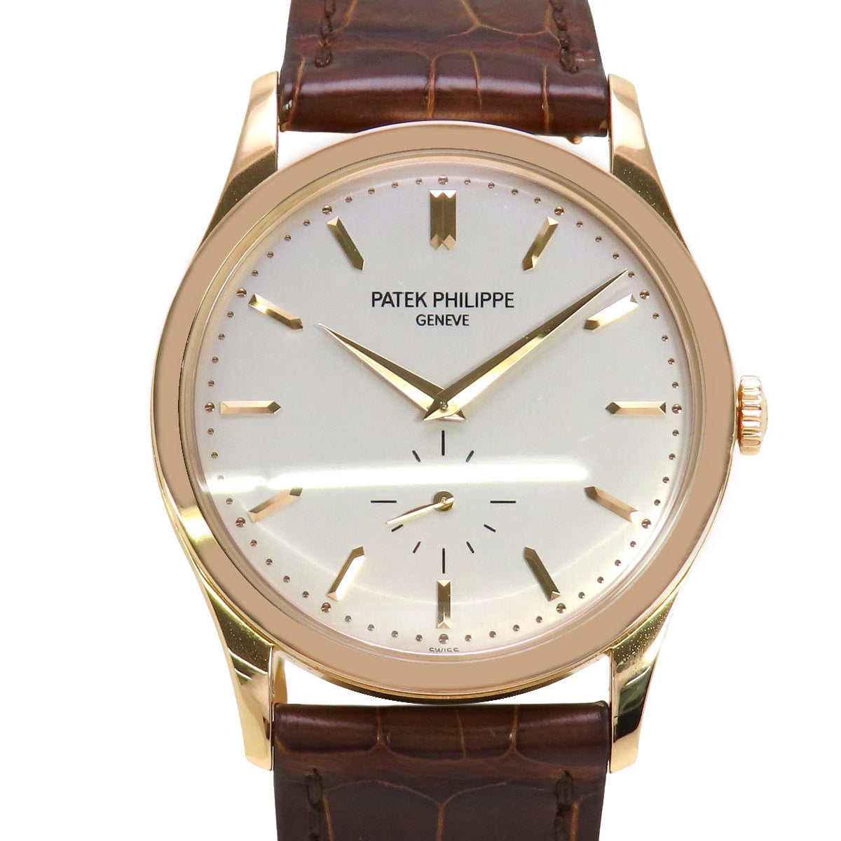 5196R-001 Carratrava PG/Leather Hand-wound Silver