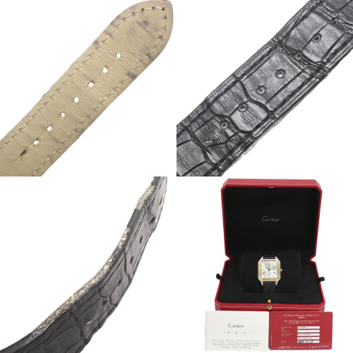 W2SA0011 桑托斯-杜蒙LM PG/SS/皮革 石英 银色