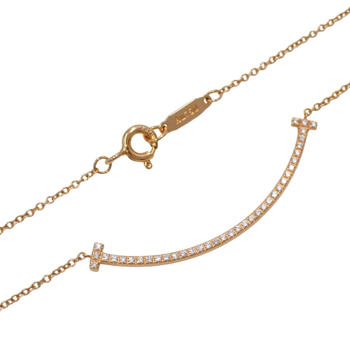 Smile Pendant with Small Diamond in 18K Pink Gold and PG