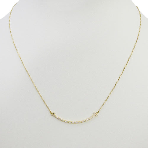 18K 黄金 (YG) 小钻石笑脸吊坠