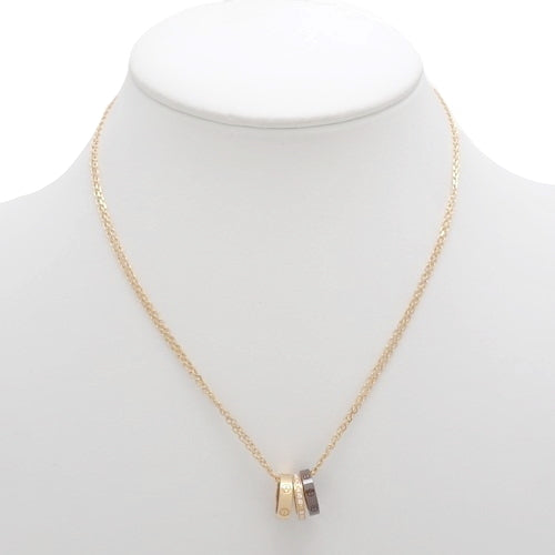 ラブスリーフープ ネックレス ダイヤモンド K18 ピンクゴールド PG セラミック