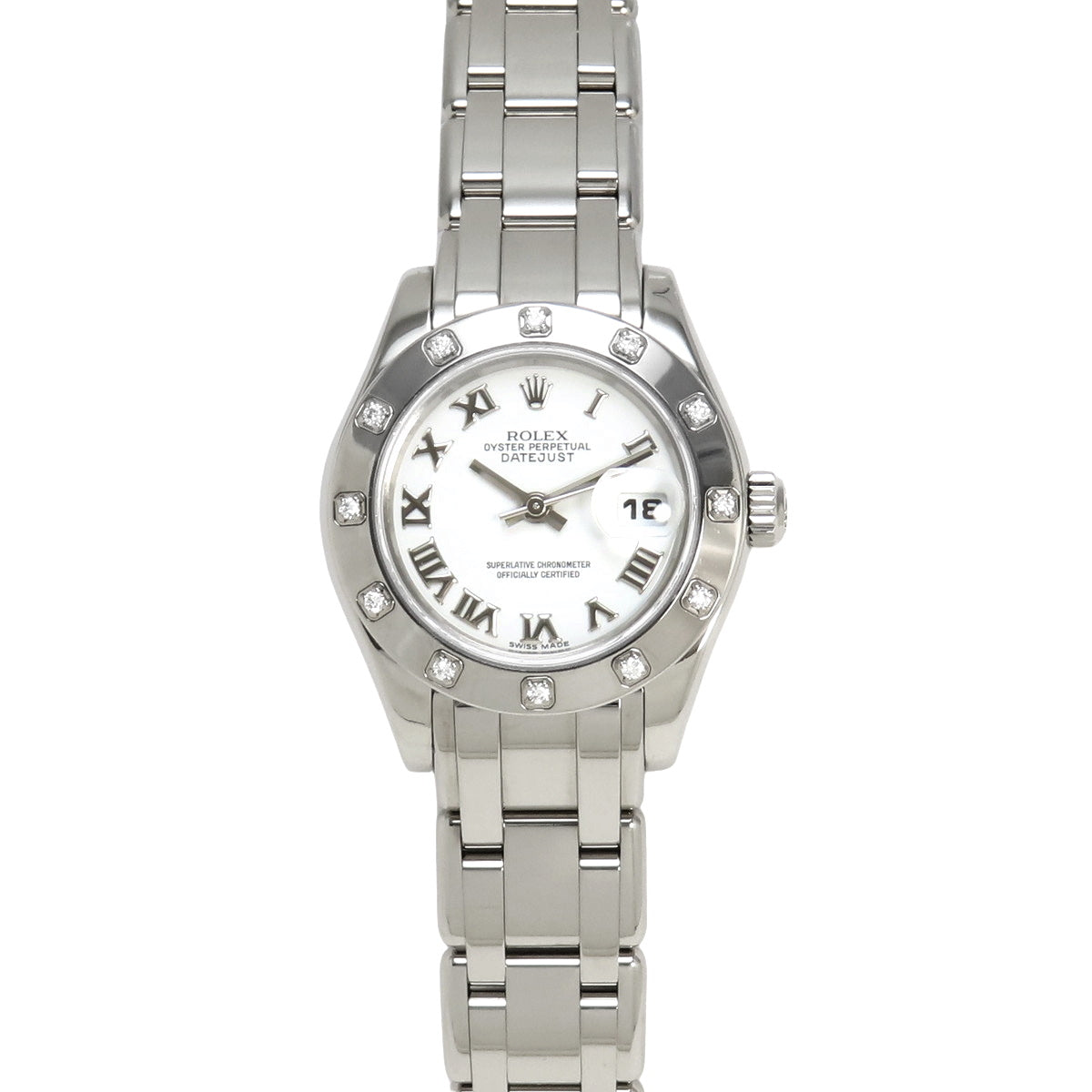 80319 Datejust Pearlmaster WG D字头 自动上链 白色 12颗钻石表圈