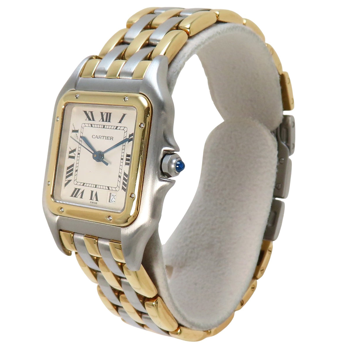 パンテール MM 3ロウ W25029B8 YG/SS クオーツ ホワイト