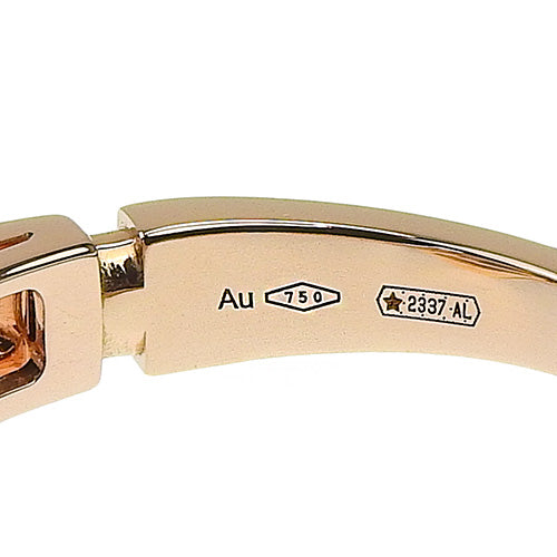 Openwork ring with mother-of-pearl and diamonds in 18K pink gold and PG