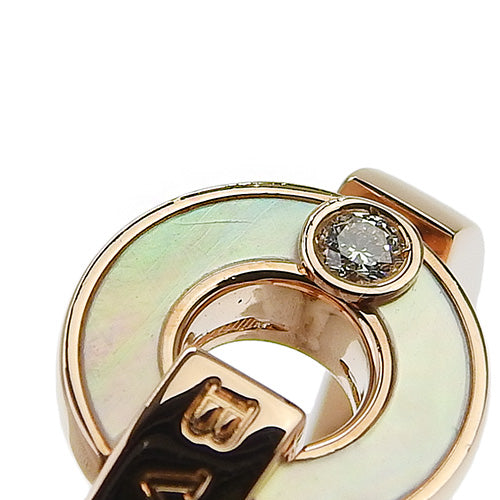 Openwork ring with mother-of-pearl and diamonds in 18K pink gold and PG