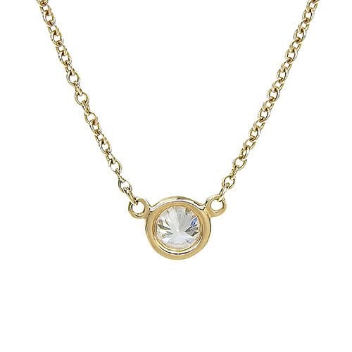 By the Yard Single Diamond Pendant D0.21 K18 Pink Gold PG