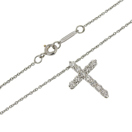 スモール クロス ネックレス ダイヤモンド Pt950プラチナ アクセサリー ジュエリー