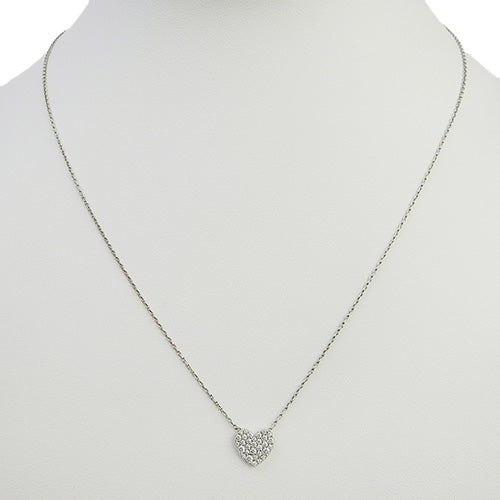 Metro Heart Necklace Diamond K18 White Gold WG