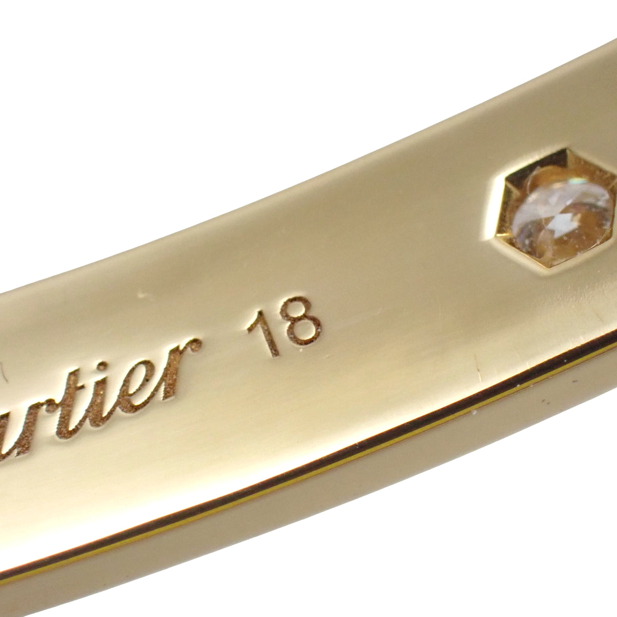 LOVE Bracelet Open Diamond K18 Yellow Gold YG