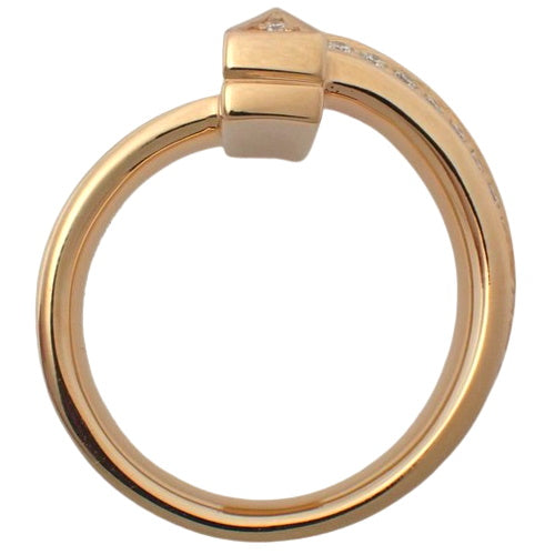 T One Ring with Diamond, 18K Pink Gold, PG