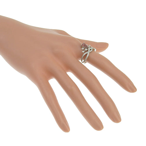 Pink sapphire and diamond ring PS0.618/D0.40 Pt900 platinum