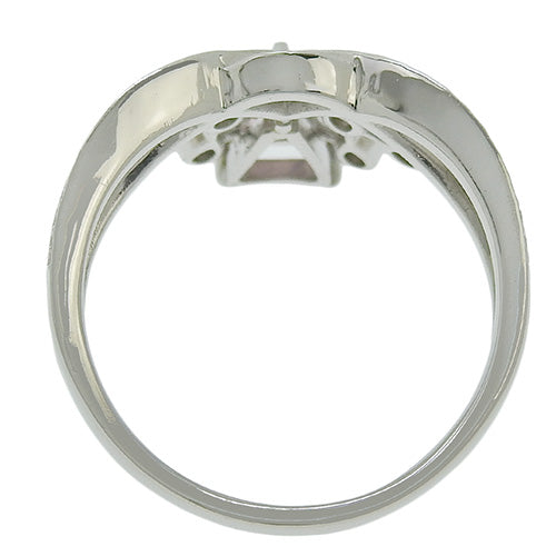 Pink sapphire and diamond ring PS0.618/D0.40 Pt900 platinum