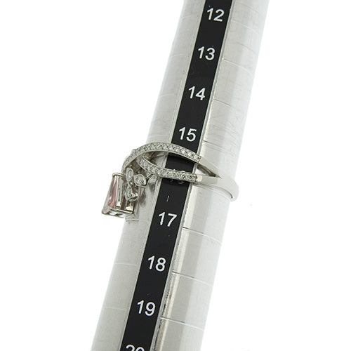 Pink sapphire and diamond ring PS0.618/D0.40 Pt900 platinum