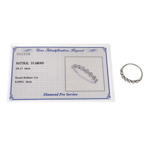 ハート ダイヤモンド リング D0.17 K18 ホワイトゴールド WG