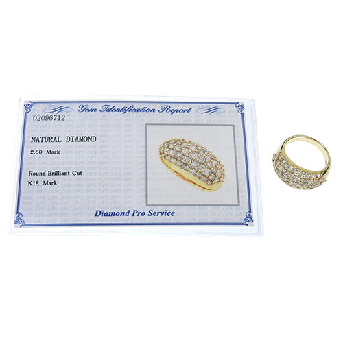 ダイヤモンド リング D2.50 K18 イエローゴールド YG